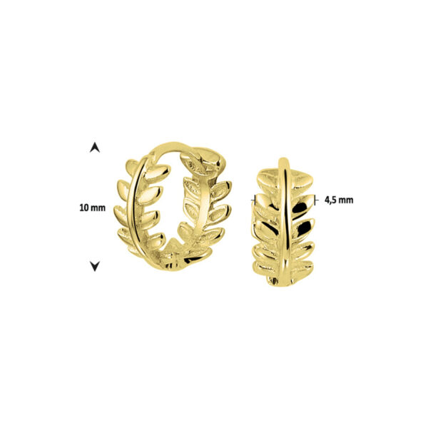 klapoorringen 1 micron zilver verguld (geel) - Afbeelding 2