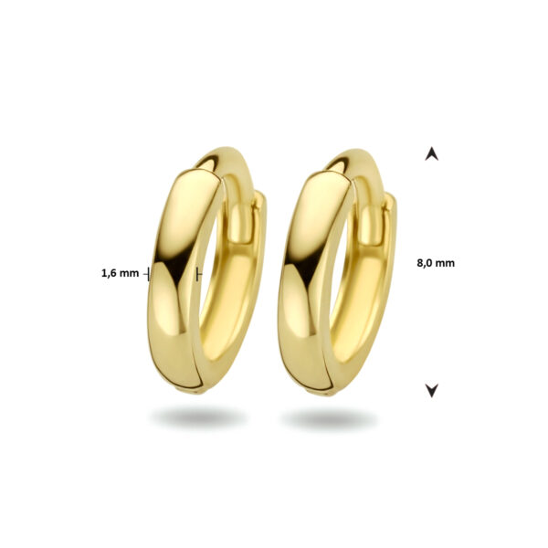 klapoorringen 1.6 x 8 mm 14K geelgoud - Afbeelding 4