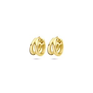 klapoorringen 10 mm  1 micron zilver verguld (geel)