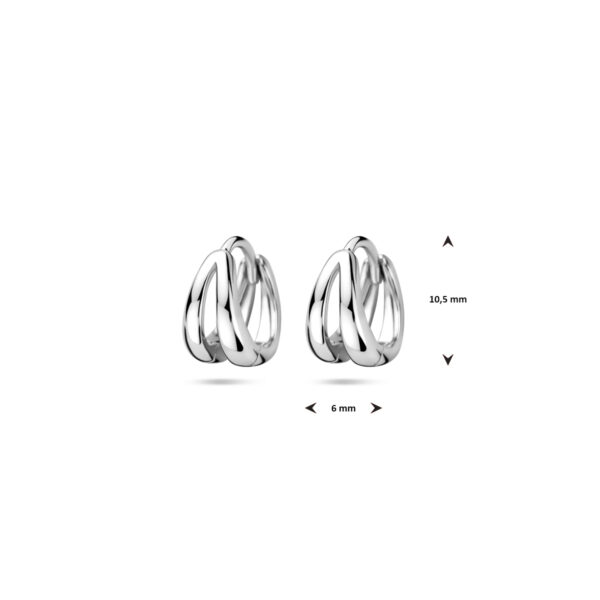 klapoorringen 10,5 mm zilver gerhodineerd - Afbeelding 4