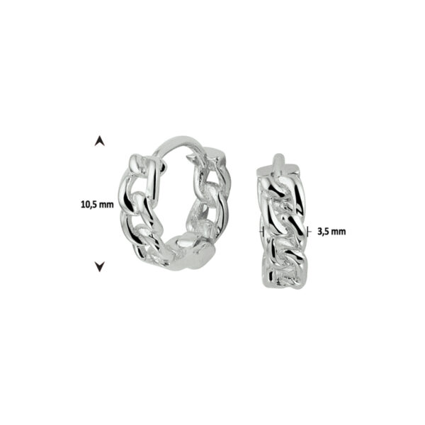 klapoorringen 10,5 mm zilver gerhodineerd - Afbeelding 4