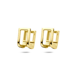 klapoorringen 11 mm 1 micron zilver verguld (geel)