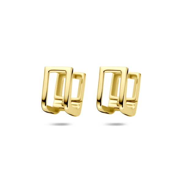 klapoorringen 11 mm 1 micron zilver verguld (geel)