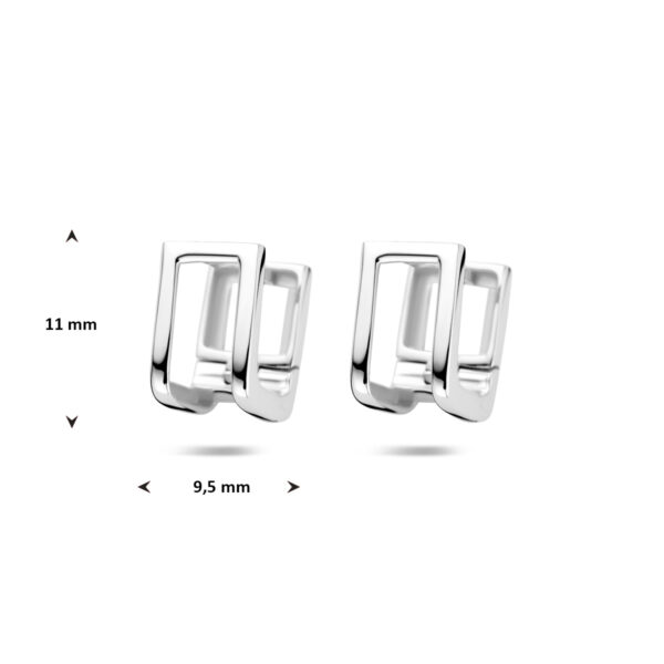 klapoorringen 11 mm zilver gerhodineerd - Afbeelding 4