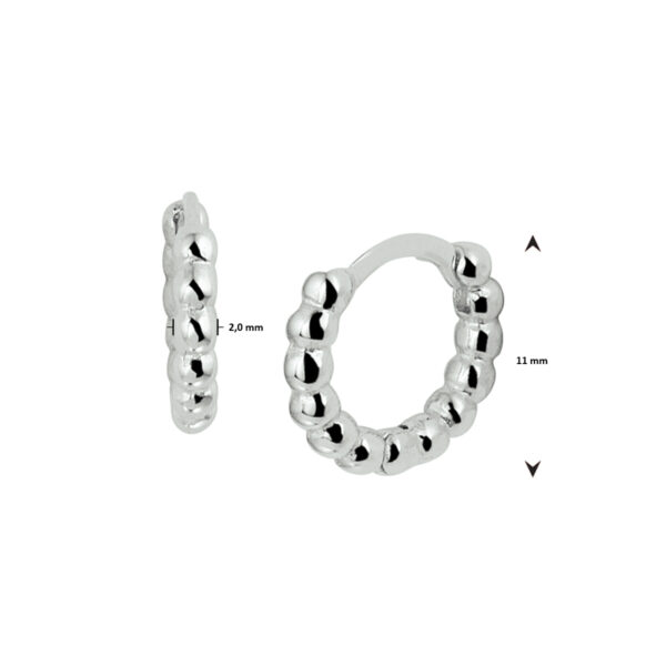 klapoorringen 11 mm zilver gerhodineerd - Afbeelding 4