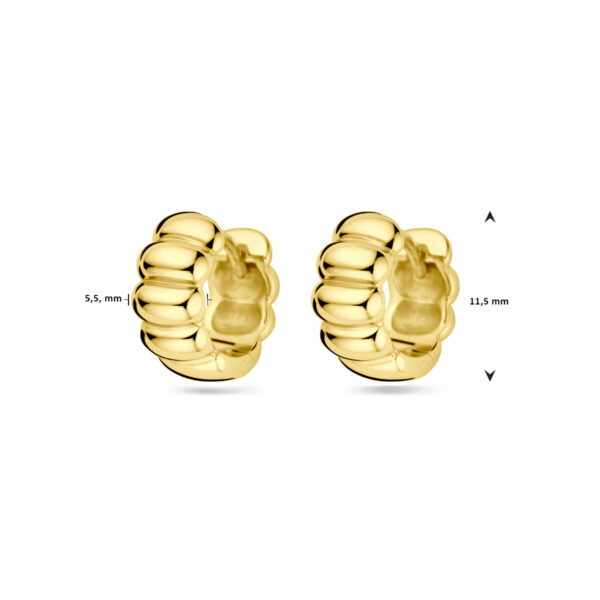klapoorringen 11,5 mm 1 micron zilver verguld (geel) - Afbeelding 4