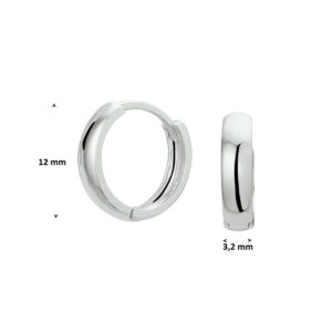 klapoorringen 12 mm 14K witgoud
