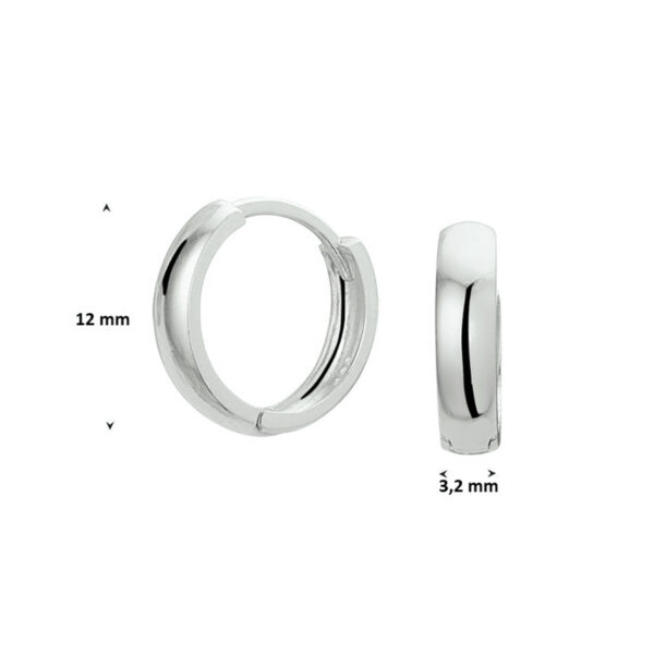 klapoorringen 12 mm 14K witgoud