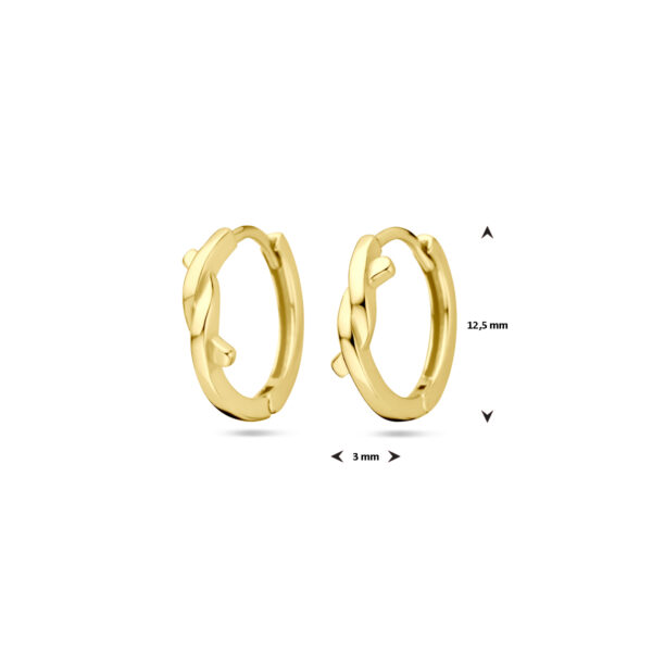 klapoorringen 12,5 mm 1 micron zilver verguld (geel) - Afbeelding 4