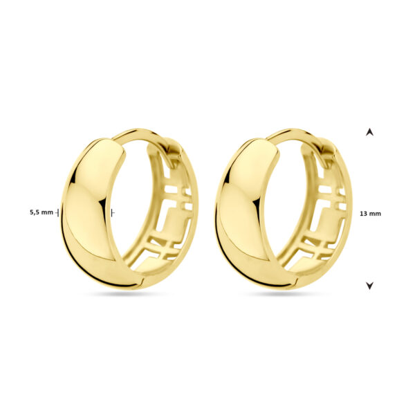 klapoorringen 13 mm 14K geelgoud - Afbeelding 4