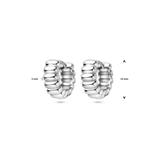 klapoorringen 13 mm zilver gerhodineerd - Afbeelding 4