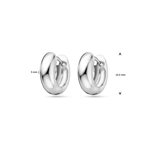 klapoorringen 13,5 mm zilver gerhodineerd - Afbeelding 4