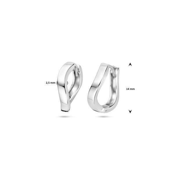 klapoorringen 14 mm zilver gerhodineerd - Afbeelding 4