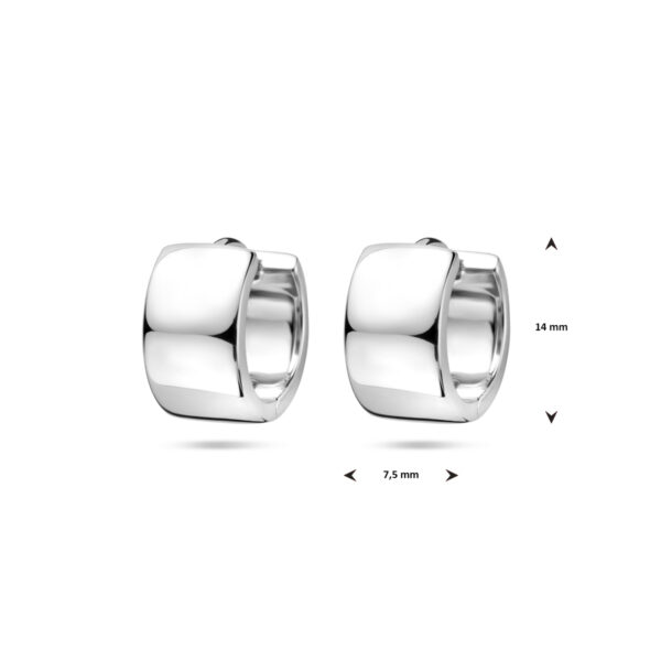 klapoorringen 14 mm zilver gerhodineerd - Afbeelding 4