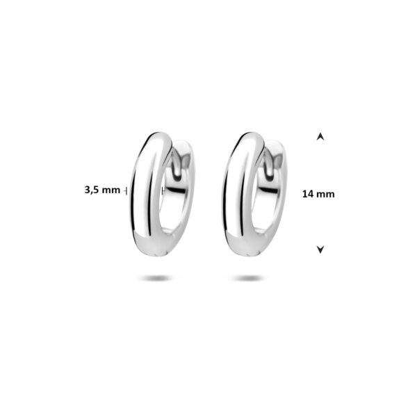 klapoorringen 14 mm zilver gerhodineerd - Afbeelding 4