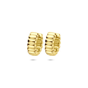 klapoorringen 14 mm zilver verguld (geel)