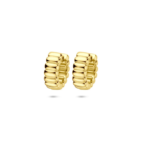 klapoorringen 14 mm zilver verguld (geel)