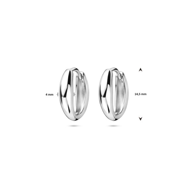 klapoorringen 14,5 mm zilver gerhodineerd - Afbeelding 4