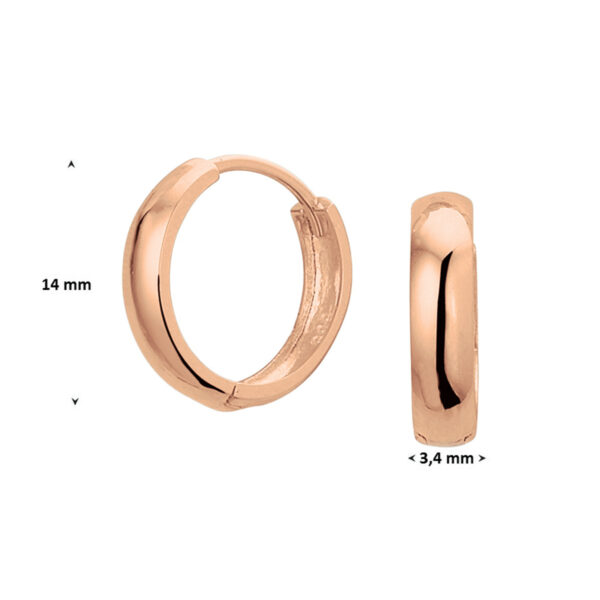 klapoorringen 14K roségoud - Afbeelding 2