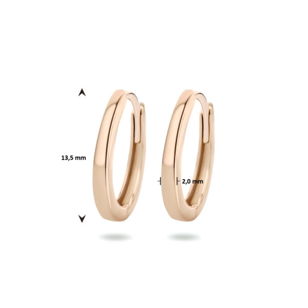 klapoorringen 14K roségoud - Afbeelding 4