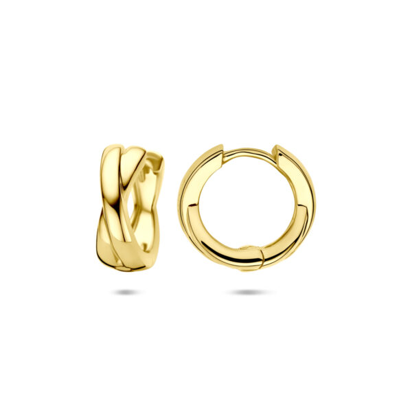 klapoorringen 15 mm 1 micron zilver verguld (geel) - Afbeelding 3