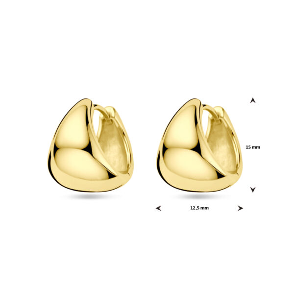 klapoorringen 15 mm 1 micron zilver verguld (geel) - Afbeelding 4
