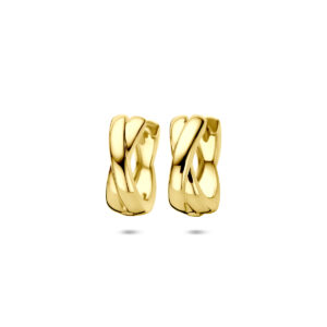 klapoorringen 15 mm 1 micron zilver verguld (geel)