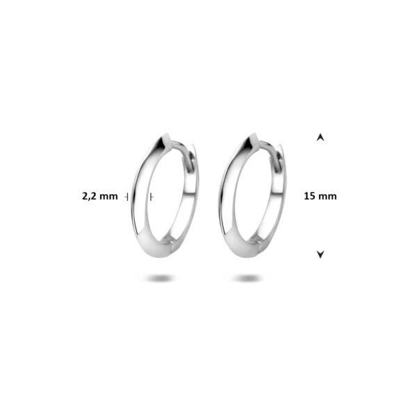klapoorringen 15 mm zilver gerhodineerd - Afbeelding 4