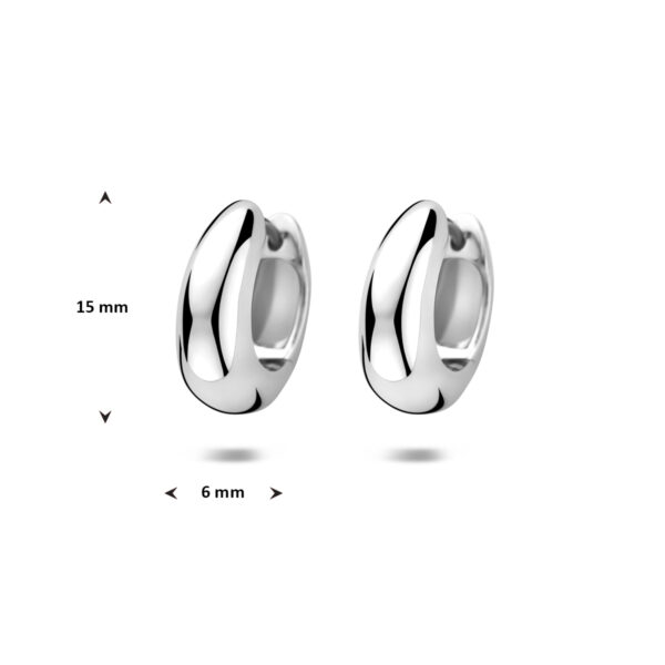 klapoorringen 15 mm zilver gerhodineerd - Afbeelding 4
