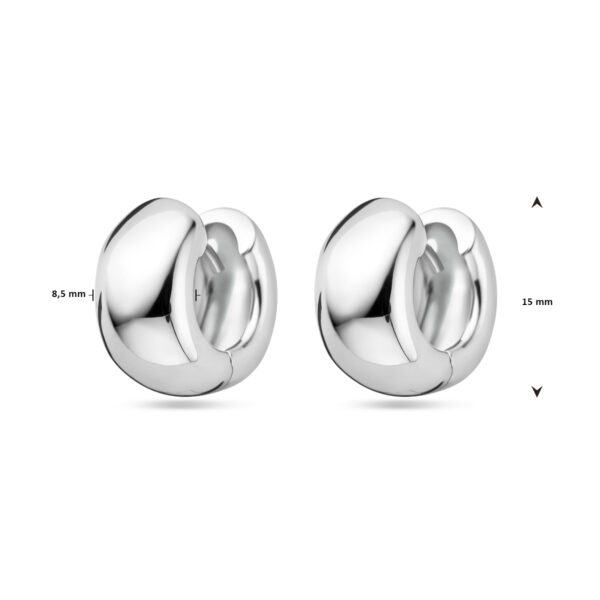 klapoorringen 15 mm zilver gerhodineerd - Afbeelding 4