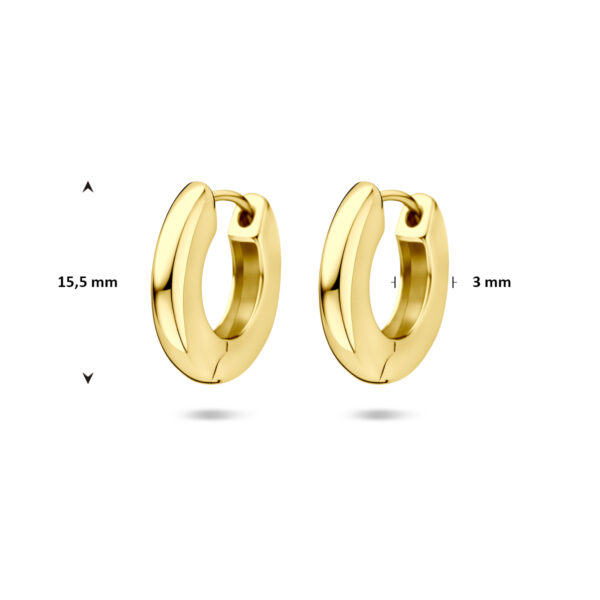 klapoorringen 15,5 mm 1micron zilver verguld (geel) - Afbeelding 4
