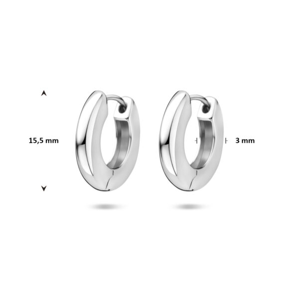 klapoorringen 15,5 mm zilver gerhodineerd - Afbeelding 4