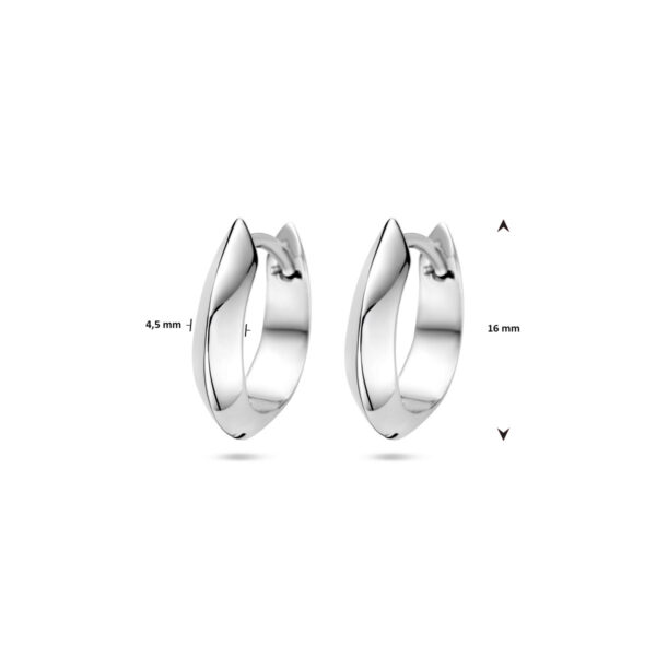 klapoorringen 16 mm zilver gerhodineerd - Afbeelding 4
