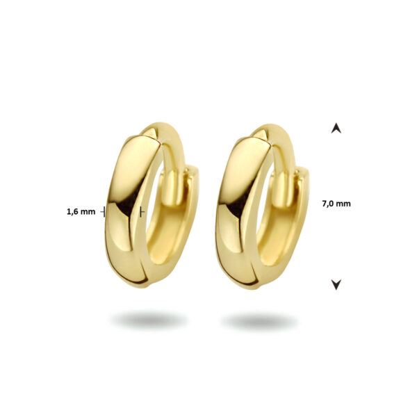klapoorringen 1,6 x 7,0 mm 14K geelgoud - Afbeelding 4