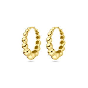 klapoorringen 17 mm 1 micron zilver verguld (geel)