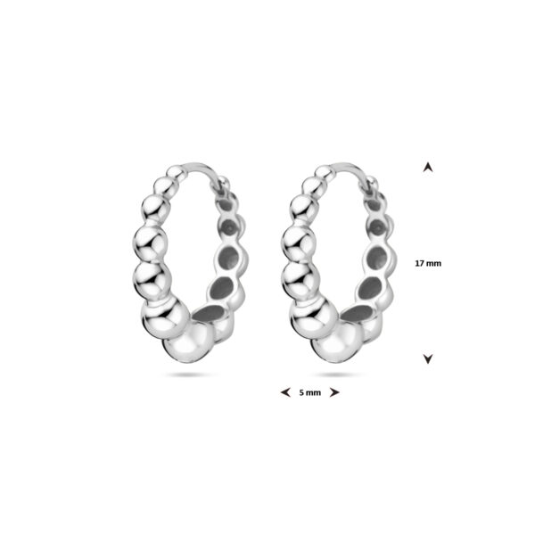 klapoorringen 17 mm zilver gerhodineerd - Afbeelding 4