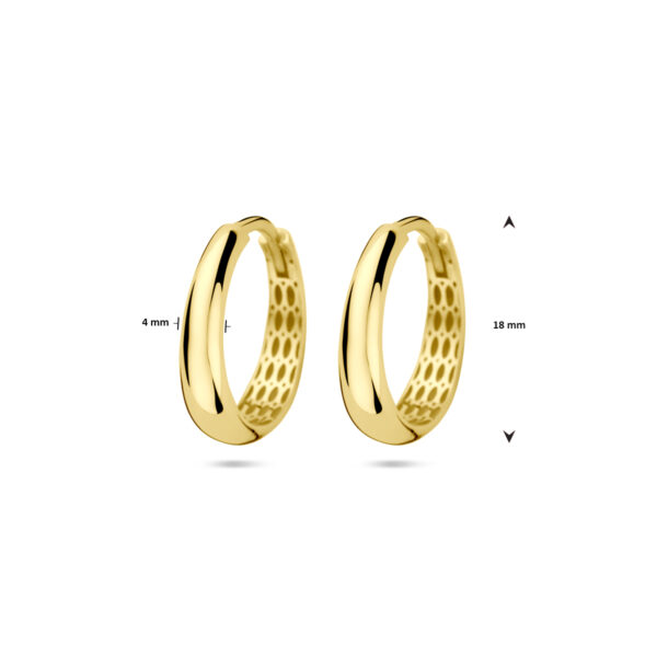 klapoorringen 18 mm 14K geelgoud - Afbeelding 4