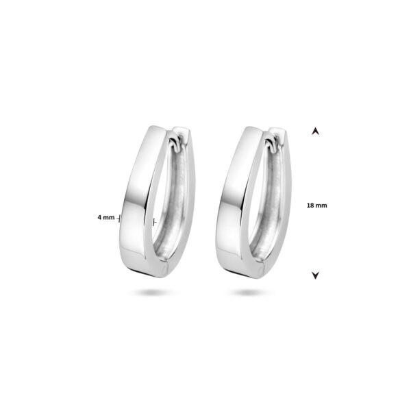 klapoorringen 18 mm zilver gerhodineerd - Afbeelding 4