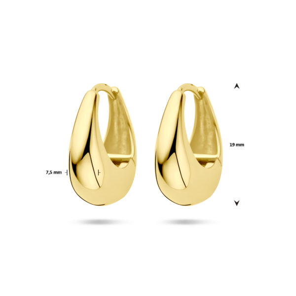 klapoorringen 19 mm 1 micron zilver verguld (geel) - Afbeelding 4