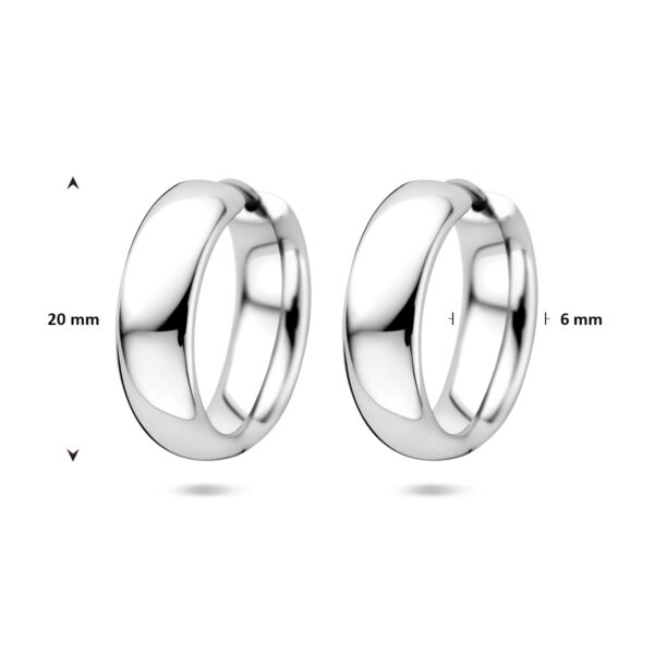 klapoorringen 20 mm zilver gerhodineerd - Afbeelding 4