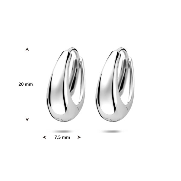 klapoorringen 20 mm zilver gerhodineerd - Afbeelding 4