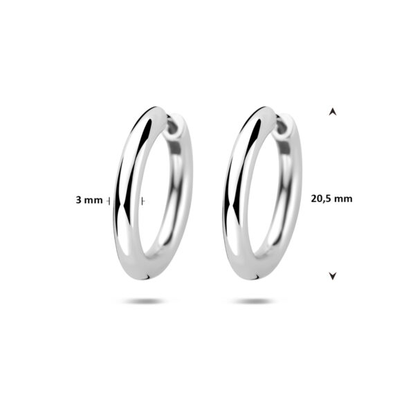 klapoorringen 20,5 mm zilver gerhodineerd - Afbeelding 4