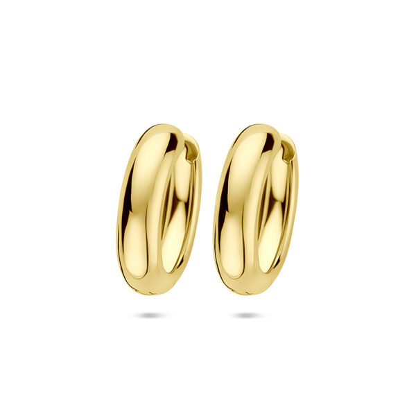 klapoorringen 25 mm 1 micron zilver verguld (geel)
