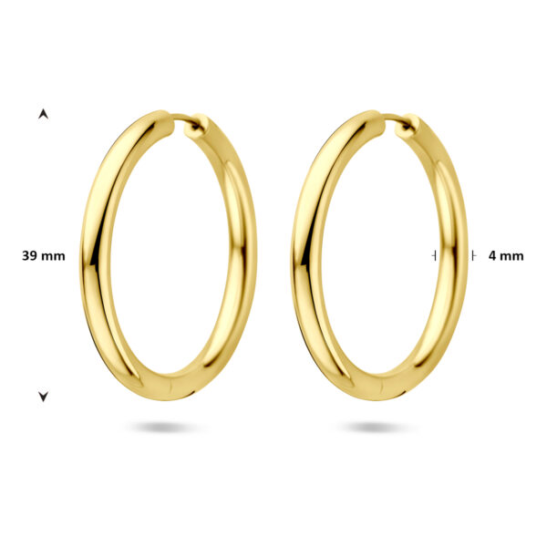 klapoorringen 39 mm 1 micron zilver verguld (geel) - Afbeelding 4