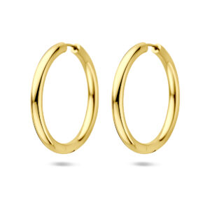 klapoorringen 39 mm 1 micron zilver verguld (geel)