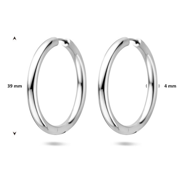 klapoorringen 39 mm zilver gerhodineerd - Afbeelding 4