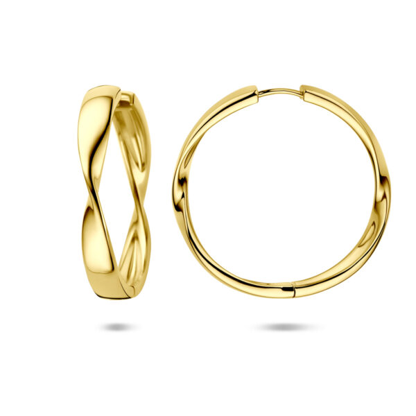 klapoorringen 40 mm 1 micron zilver verguld (geel) - Afbeelding 3