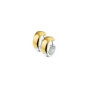 klapoorringen 4,0 mm bol 14K bicolor goud geel/wit