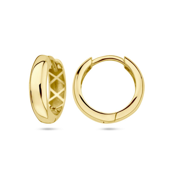 klapoorringen 4,0 mm halronde buis 14K geelgoud - Afbeelding 3