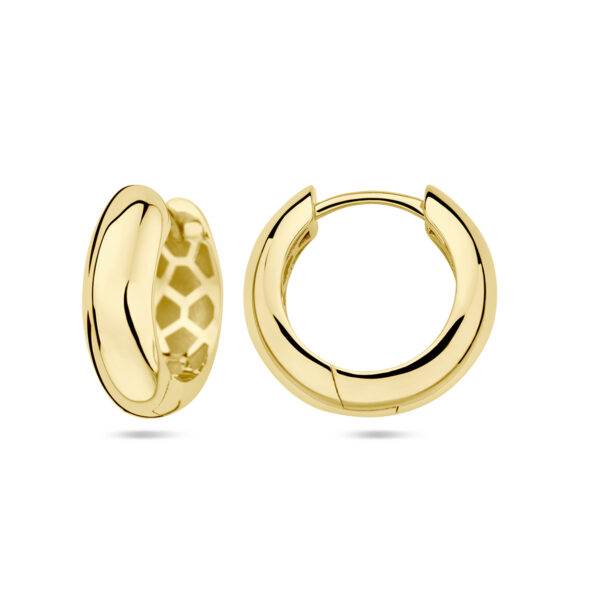 klapoorringen 5,0 mm halronde buis 14K geelgoud - Afbeelding 3
